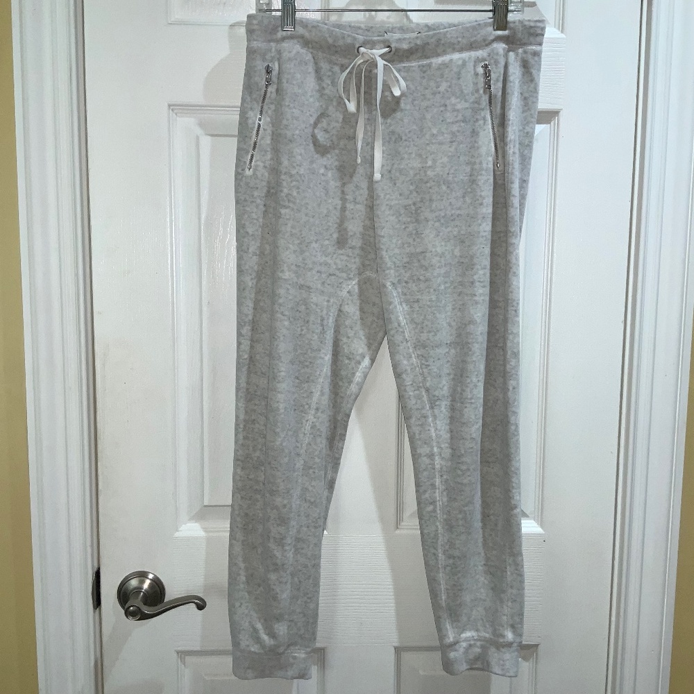 Lou & Grey cotton blend joggers Sz S zip front pockets drawstring waist